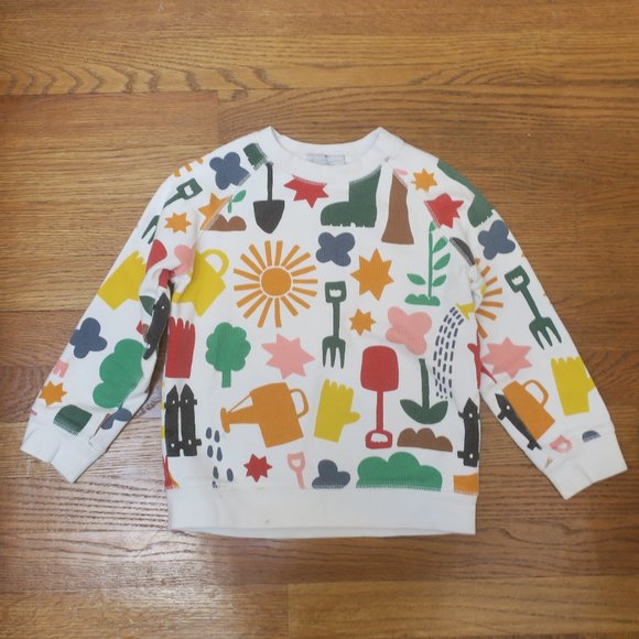 Stella McCartney Other - STELLA MCCARTNEY garden print sweatshirt white multicolor cotton long sleeve 4yr